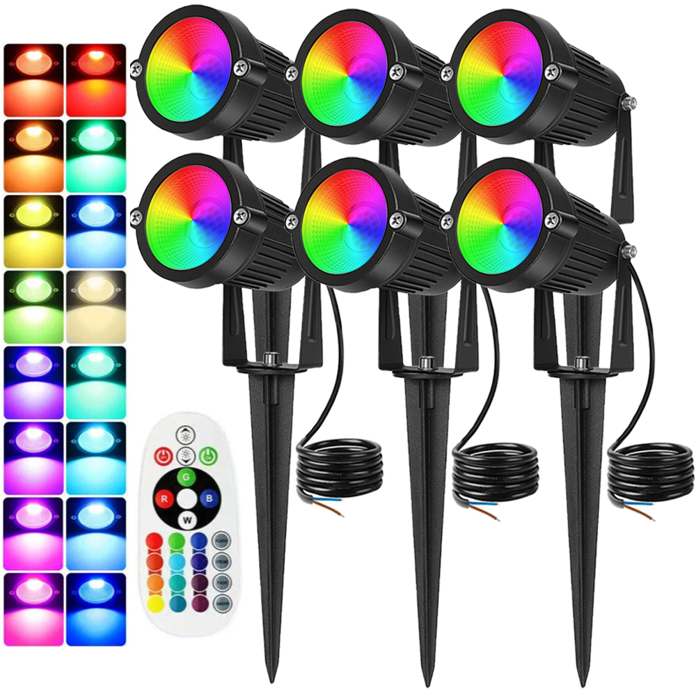 Outdoor Spotlight - Oświetlenie krajobrazowe RGBW 10W z pilotem,