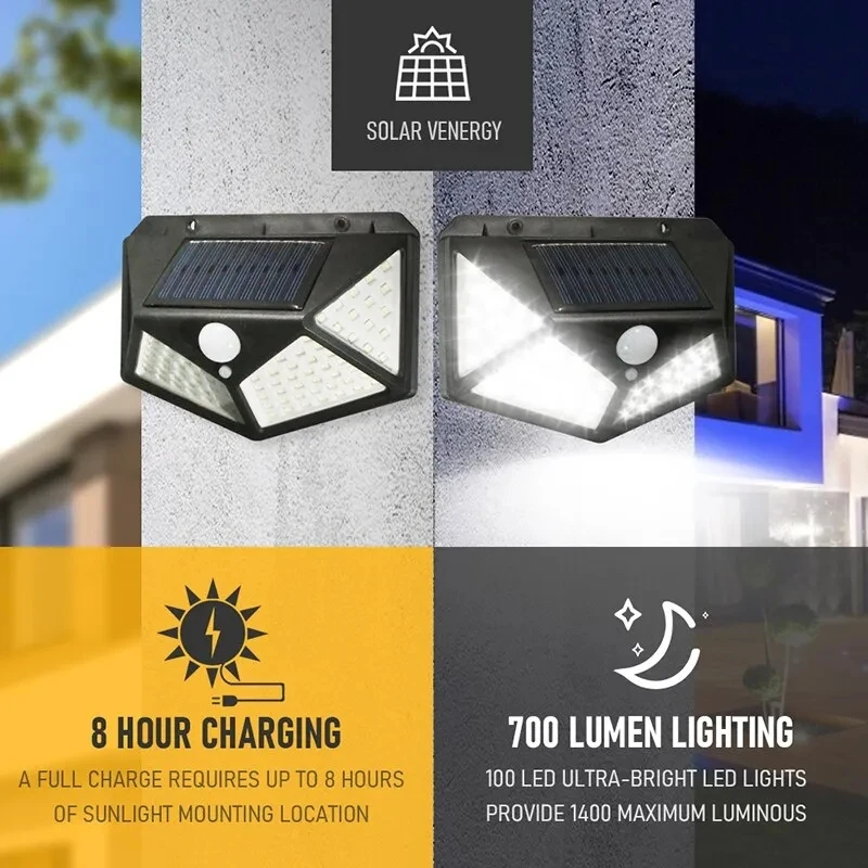 Outdoor Spotlight - 100Led Wielofunkcyjna lampa słoneczna Dekoracja ogrodu